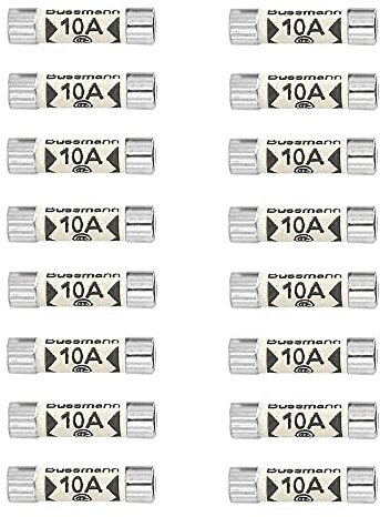 QitinDasen 16-stück 10A Keramikrohr Sicherungen, 25 x 6.3mm, 240V, für britische Steckdosen & Verlängerungskabel