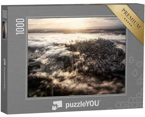puzzleYOU: Puzzle 1000 Teile „Stadtzentrum von Vancouver, Kanada, Luftaufnahme der modernen Großstadt“ – aus der Puzzle-Kollektion Vancouver
