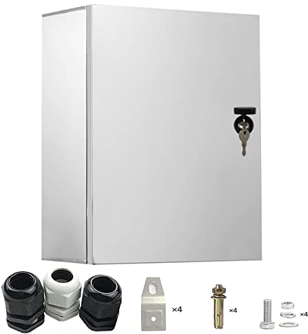 GTYORUS Edelstahl Schaltschrankl,30 * 25 * 14CM Anschlusskasten, Eingebaute isolierende Montageplatte, Wasserdicht Wandmontiert Elektroverteiler