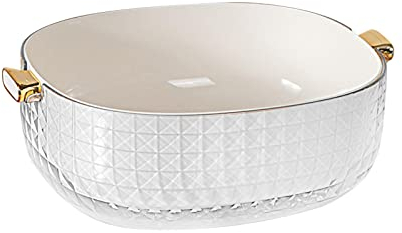 Sharplace Grande passoire de Cuisine passoire Ensemble paniers de Lavage à Double Couche Bol pour Fruits, Blanche