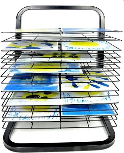 Art Drying Rack | Mobile Metal Rack with Removable Shelves | Drying and Storage Solution for Preschool Art Projects, Studios, and Craft Rooms (15 Shelves)
