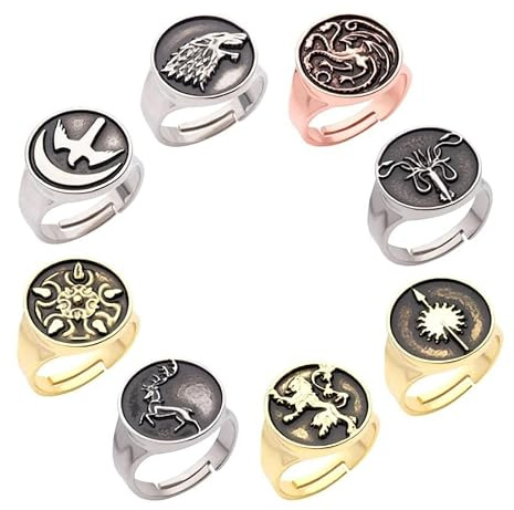 Salesone Replik Game of Thrones Set of Rings Shields Houses