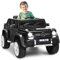GYMAX Kids Ride on Car, 12V Battery Powered Licensed Mercedes Benz Toy Car with Remote Control, Music, Story, USB/TF, Storage Box & Safety Belt, Children Electric Truck for 3-8 Years Old (Black)