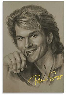 ACIDI Leinwandbild 60 * 90cm Patrick Swayze Poster Leinwand Wand Art Raum Bilder für Schlafzimmer Geschenke Dekor Kein Rahmen