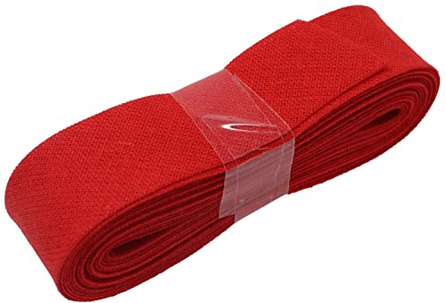 3 Meter Schrägband 20mm Breite in Unifarben - Biasband - zum Einfassen oder Verzieren von T-Shirts, Tischdecken, Deko und vieles mehr - rot (40)