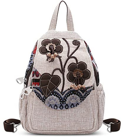 DIRRONA Damen Rucksack Mode Süße Umhängetasche Soft LeinwandRucksack für Damen Lässige Brusttasche für Reisen Camping im Freien Arbeiten Mit Bedrucktem Design Handgemacht Rucksack