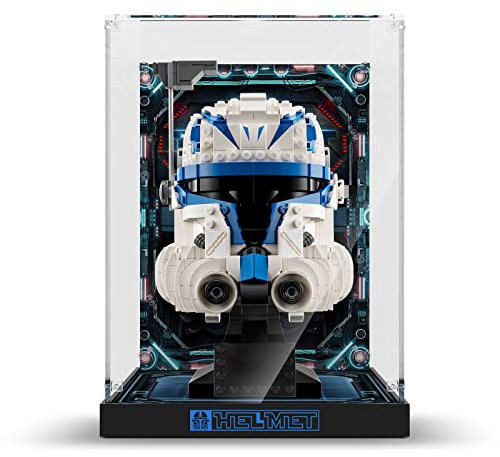 cooldac Acryl Vitrine Box kompatibel mit Lego 75349 Star Wars Captain Rex Helm Set, staubdicht Transparent Clear Display Box Vitrine (Das Modell Nicht enthalten)