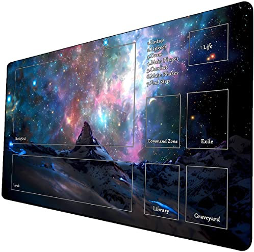 MTG Playmat, Game Play Mat for MTG TCG 24 x 14 inches Trading Card Inked Game Playmats with Storage Bag Smooth Rubber Surface Battle Game