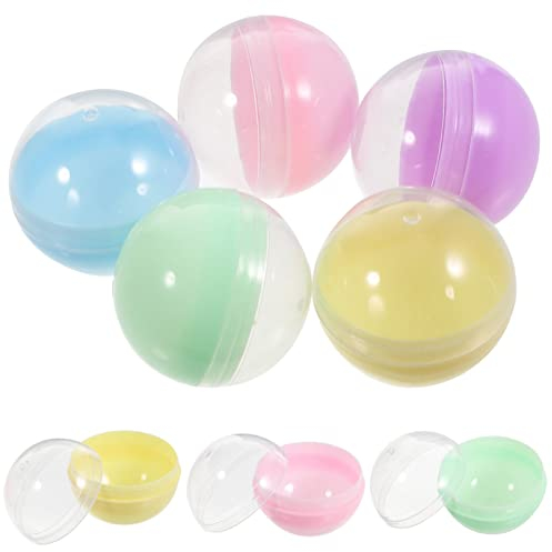 Ciieeo Lot de 50 Capsules Rondes vides Transparentes pour Distributeur de Prix, Jouet à remplir, boîte à Boules pour Enfants