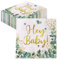 GROVBLE 48 Stück servietten babyparty,baby servietten Taufe Baby Shower Konfirmation 33x33cm,oh baby servietten für servietten grün gold Babyparty Deko Oder Babyshower und Andere Festliche Anlässe…