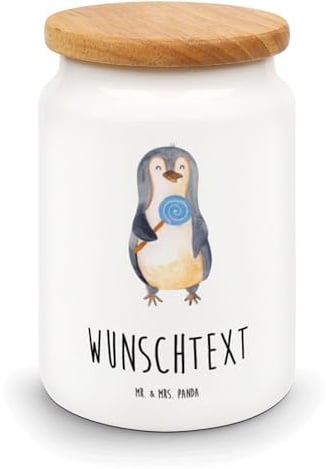 Mr. & Mrs. Panda Keksdose personalisiert Pinguin Lolli - Personalisierte Geschenke, Pinguine, Kaffeedose, Personalisierbare, Spruch, Dose, Vorratsdose, Unvernünftig, Süßigkeiten