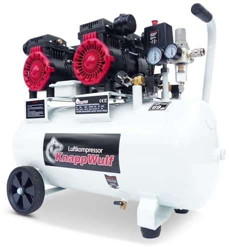 KnappWulf Kompressor Flüsterkompressor mit 50L Kessel Druckluftkompressor KW4050 10bar 440L/min