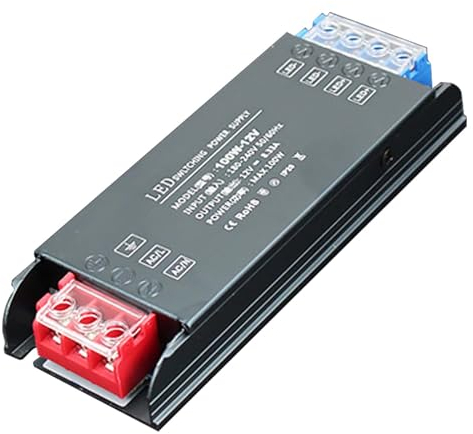 LED Trafo 12V 100W, Transformator AC 230V Auf DC 12V 8.3A, Niedervolttrafo, Extra Dünn Netzteil für Streifen, Treiber, Lampen
