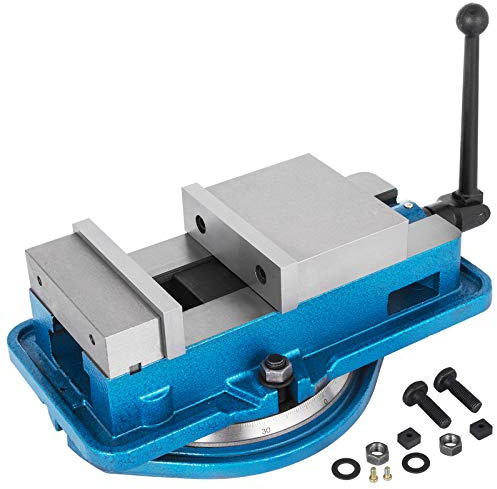 VEVOR 5 Inch ACCU Lock Down Vise Precision Milling Vice 5 Inch Jaw Width Drill Press Vise Milling Drilling Machine Bench Clamp Clamping Vice with 360 Degree Swiveling Base CNC Vise