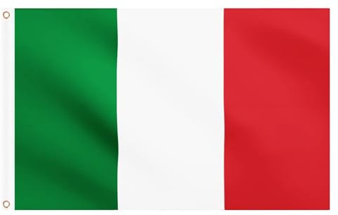 Italy Flags 5ft x 3ft, Large Italian Flags with Brass Eyelets for Eurovision Party Decorations Football Games Sports Events Outdoor