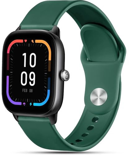 VELULYX Silicone Strap for Amazfit GTS 4/4 Mini/3/2/2 Mini/2e/GTS, 20mm sport strap for Amazfit Bip 3/3 pro, Bip U/U Pro/S/S Lite