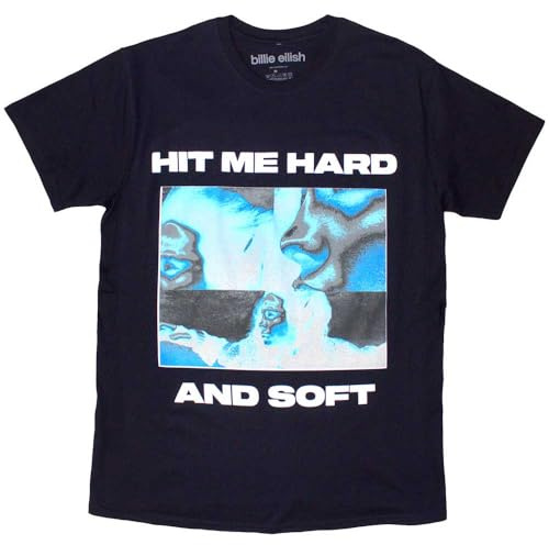 Rock Off officially licensed products Billie Eilish Hit Me Hard and Soft Negative T Shirt L Navy