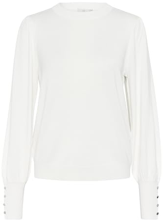 KAFFE Strickpullover KAlizza Damen Strickpullover Langarm Rundhals Mode Pulli XXL, Chalk