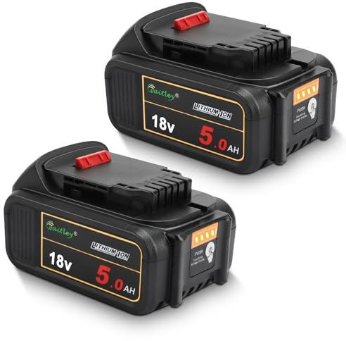 2 x Waitley DCB184 Replacement Battery for Dewalt Battery 18 V DCB184 DCB200 DCB182 DCB180 DCB181 DCB182 DCB201 18 V XR Power Tools Battery