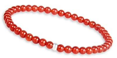 GD GOOD.designs Karneol Perlenarmband Damen mit echten 4mm Natursteinen und 925 Silber Perle - Edelstein Armband I Kugelarmband mit Naturstein Perlen