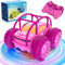 MaxTronic Direktladung Ferngesteuertes Auto mit LED Licht, Rosa Amphibien Wasserdichter RC Stunt Auto 360° Flips, 4WD 15KM/H Offroad 2.4G MonsterTruck Spielzeug Mädche Jungen für Kinder ab 3 Jahren