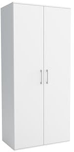 Brent - Kleiderschrank Klein Harrow 2, Mehrzweckschrank 80 cm Breit, Kleiderschränke 180 cm Hoch, Schlafzimmerschrank, Allzweckschrank, Garderobenschrank, Kleiderschrank - Weiß