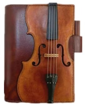 KIEYIQE Notebook in pelle di violino vintage, diario retrò con design musicale (1pcs)
