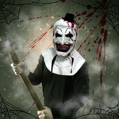 Maschera da Clown dell'orrore, Maschere di Halloween Horror Spaventose, Art the Clown Mascher-a, Maschera da Spaventosa Masch-era di Conjuring, Masch-era Horror di Halloween, per Halloween, carnevale