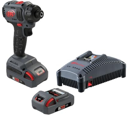 Ingersoll-Rand 1/4 Hex 20V Cordless Compact Screwdriver 2 Battery Kit, 50 Nm Torque, Quick Change Chuck, Pistol Grip