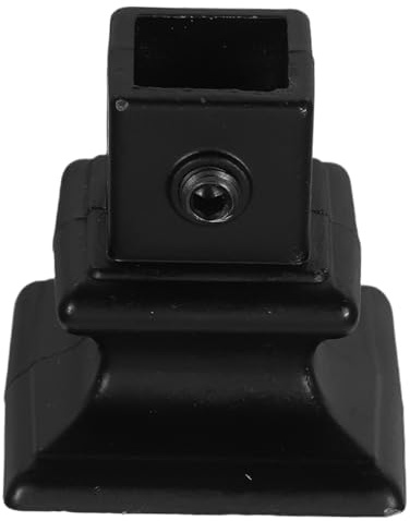 Veemoon Black Wrought Iron Stair Railing Post Base Cover Weather Resistant Handrail Brackets for Indoor Outdoor Stairs Split Post Skirt Trim for Deck Porches and Fence Columns