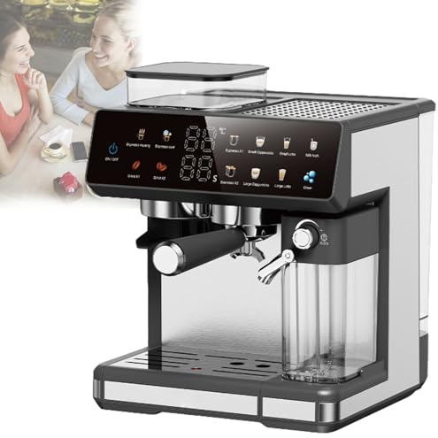 RkgSinuo Super Automatic Bean to Cup Espresso Coffee Machine, Espresso and Cappuccino Maker with Integrated Milk Carafe