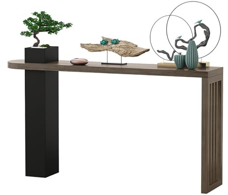 ZGNMK Console Meuble, Table Console Fine avec Pot de Fleurs, Meuble d'entrée, Petite Table de Présentation, Bout de Canapé, Tables d'Appoint(Brown A,160cm/63in)