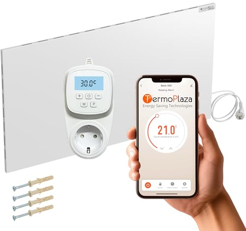 TermoPlaza Infrarotheizung Elektroheizung Standgerät Thermostat bis 14 m² | Per WLAN-App & Smartphone steuerbar | Hybrid Infrarot & Konvektor Heizkörper | Überhitzungsschutz | 25 Jahre Lebensdauer