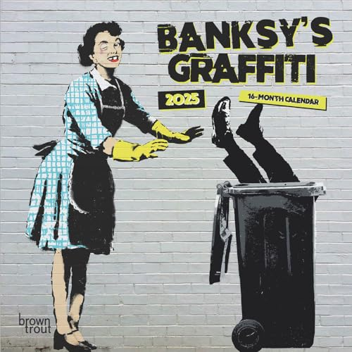 Banksy's Graffiti Official 2025 7 X 14 Inch Monthly Mini Wall Calendar Browntrout Drawings Street Art Design