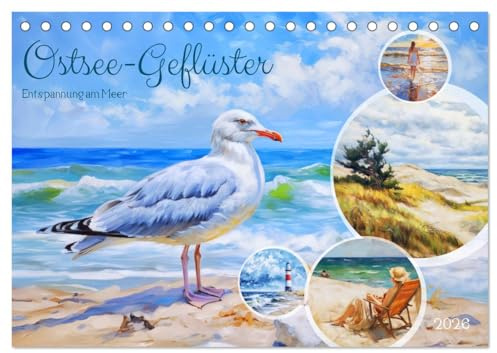 Ostsee-Geflüster - Entspannung am Meer (Tischkalender 2026 DIN A5 quer), CALVENDO Monatskalender: Die beruhigende Schönheit der Ostsee im Ölmalstil (CALVENDO Orte)