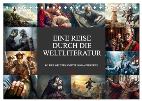 Eine Reise durch die Weltliteratur (Tischkalender 2026 DIN A5 quer), CALVENDO Monatskalender: Eine Bilderreise durch die Weltliteratur, voller inspirierender Meisterwerke (CALVENDO Kunst)