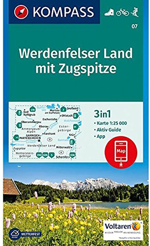 Werdenfelser Land mit /Zugspitze: Wanderkarte mit Aktiv Guide, Radwegen und Loipen. GPS-genau. 1:25000 (KOMPASS Wanderkarte, Band 7)