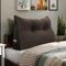 VERCART Rückenkissen Keilkissen Kopfende Großes Bettkissen Bequemes Lesekissen und Rückenteil im Bett 2 in 1 Rückenlehne und Kopfkissen Langes XXL Kissen Sofa Couch Samt 60cm Braun