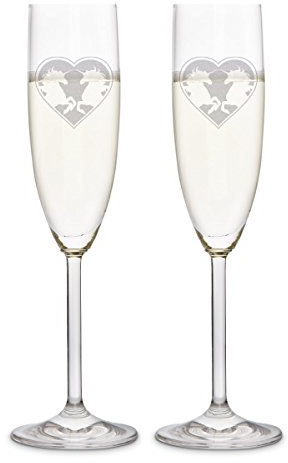 KIXY Sektgläser von Leonardo Geschenk Set Gravur Hochzeitsgeschenk - Einhörner im Herz