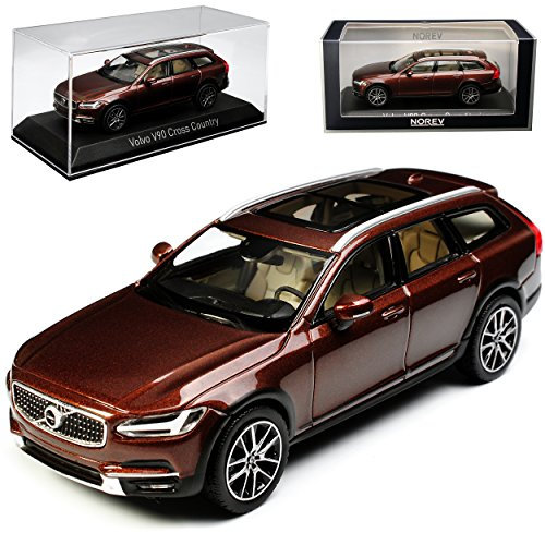 Norev Volvo V90 Cross Country Kombi Maple Braun Ab 2016 1/43 Modell Auto mit individiuellem Wunschkennzeichen