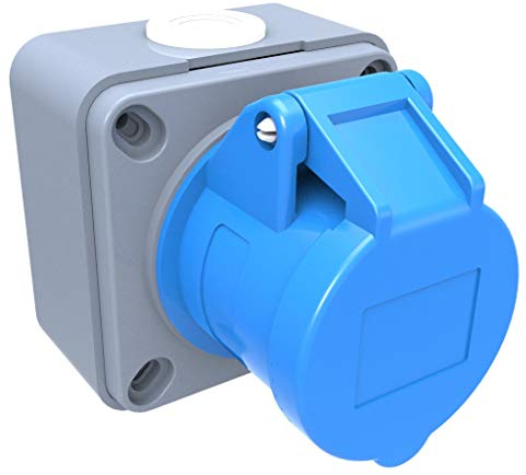 AW-Tools Camping Wand-Steckdose CEE 32A/230V 3-polig Caravan Boot IP44 Aufputz