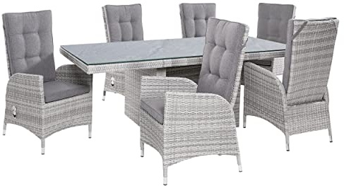 LC Garden »Parma« Dining Set III Sitzgruppe Gartenset weiß-grau