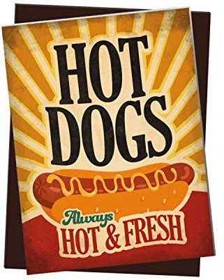 Kühlschrankmagnet mit American Diner Classics - Hot Dogs Motiv