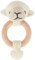 Bieco Greifling Baby Rassel | Ø 8cm, Länge 14cm | Niedliche Schaf Häkel Rassel mit Holz Ring | Baby Greifling Rassel für Junge & Mädchen | Schaf Greifling Gehäkelt mit Rassel | Greifringe Baby
