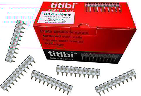 N° 1000 clous Titibi Ø 3,0 x 19 mm: GX 3, GX 100, GX 100-E, GX 120, GX 120-E (Ø 3,0 x 19)