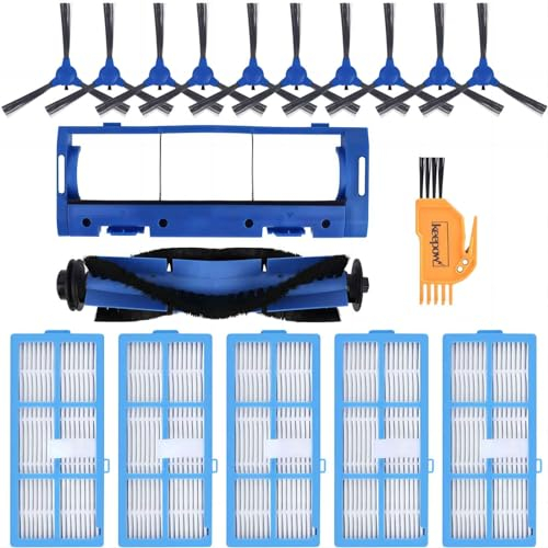 KEEPOW 18 Zubehör Passend für KYVOL E20 E30 E31 Staubsauger Roboter,5 HEPA-Filter, 10 Seitenbürsten, 1 Rollenbürste, 1 Rollenbürstenschutz und 1 saubere Bürste