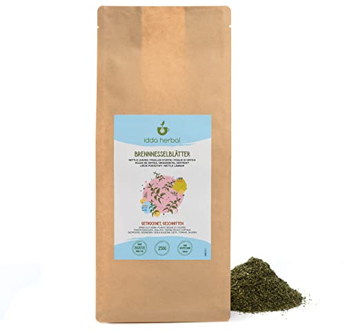 Herbe d'Ortie (250g), Thé en Vrac, Feuilles d'Ortie Délicatement Séchées et Coupées, 100% Naturelles et Pures pour La Préparation de Tisane, Tisane d'Ortie, Infusion à Base de Plantes