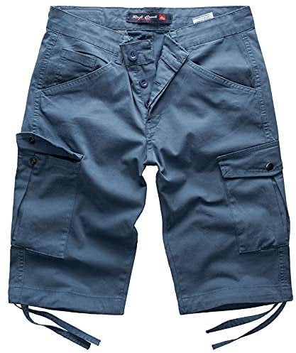 Rock Creek Herren Cargo Shorts Chinoshorts Kurze Hose Short Cargoshorts Sommer Kurzehose Sommerhose Bermudas Stretch Short RC-393 Blau W40
