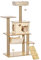 PawHut Árbol Rascador para Gatos Torre de Escalada con Plataformas Hamaca Escalera Cueva Postes para Rascar de Yute Bola Colgante Juego y Descanso 60x40x130 cm Beige