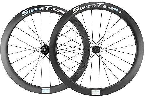 Superteam Carbon Scheibenbremsenradsatz, 700c, 50/25 mm, lackfreies Rad, schlauchloses Rennrad